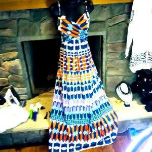 Jessica Simpson multi colored maxi sun dress sz. 10